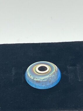 Trollbeads 925 LAA Blue Yellow Iridescent Glass Round Charm Bead
